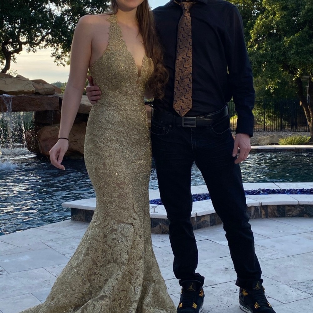 Gold prom dress